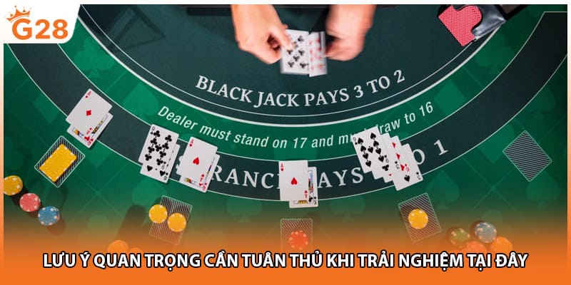 Lưu ý quan trọng cần tuân thủ khi trải nghiệm tại đây